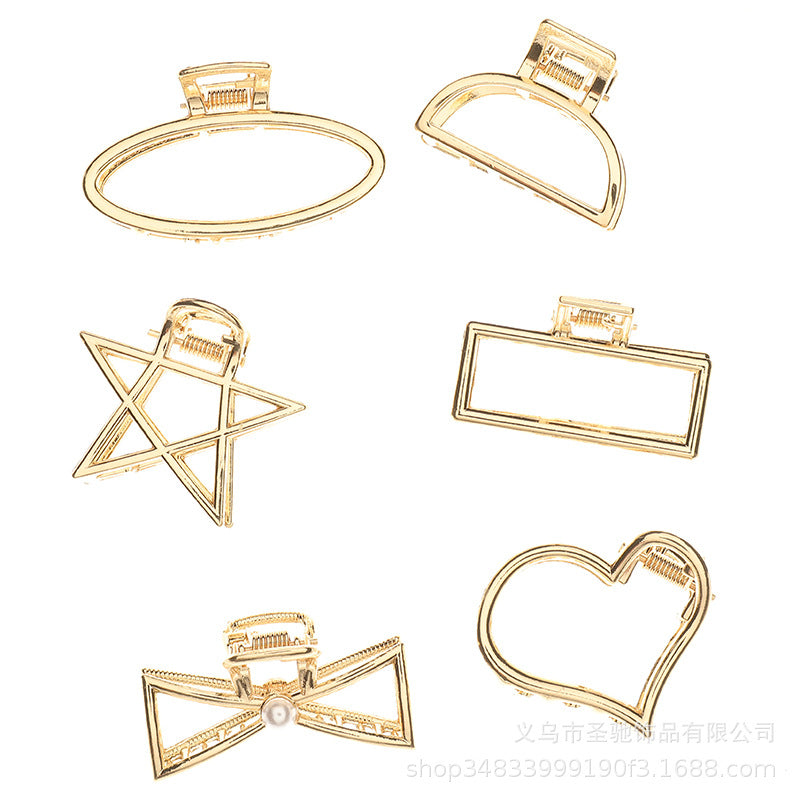 Wholesale Medium Alloy Electroplated Hairpin Hairpin Women's Simple Hair Grab Fashion All-match Hair Accessories Internet Celebrant Grab Clip